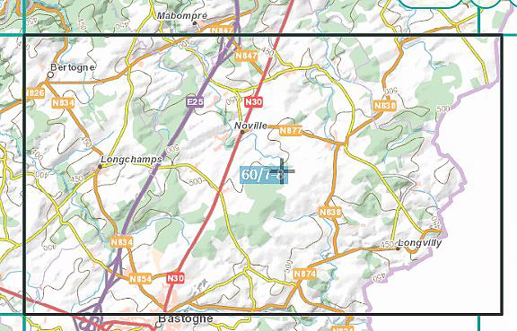 NGI-60/7-8  Bertogne | topografische wandelkaart 1:25.000 9789462354449  Nationaal Geografisch Instituut NGI Wallonië 1:25.000  Wandelkaarten Wallonië (Ardennen)