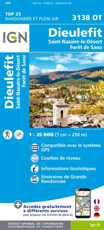 wandelkaart 3138OT  Bourdeaux, la Motte-Chalancon 1:25.000 9782758551935  IGN IGN 25 Ardèche / Drôme  Wandelkaarten Ardèche, Drôme