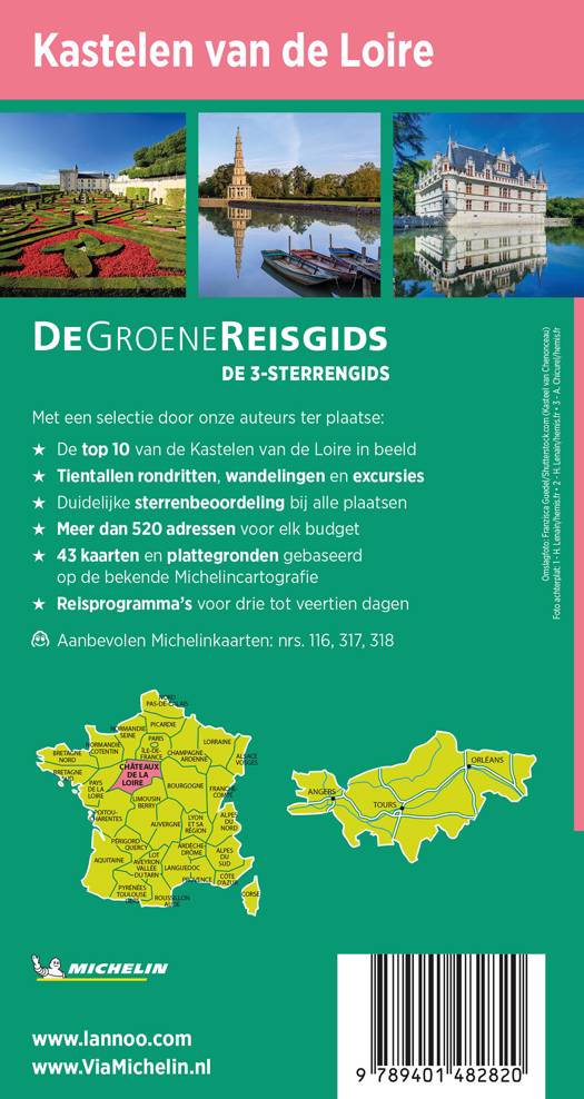 Kastelen aan de Loire | Michelin reisgids 9789401482820  Michelin Michelin Groene gidsen  Reisgidsen Loire & Centre