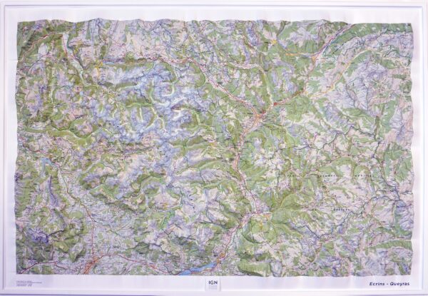 Écrins - Queyras  77 x 108 cm. (60146) 9782758534532  IGN Cartes Relief/1:100  Wandkaarten Écrins, Queyras, Hautes Alpes