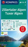 Kompass wandelkaart KP-37  Zillertaler Alpen, Tuxer Alpen 9783991215981  Kompass Wandelkaarten Kompass Oostenrijk  Wandelkaarten Tirol