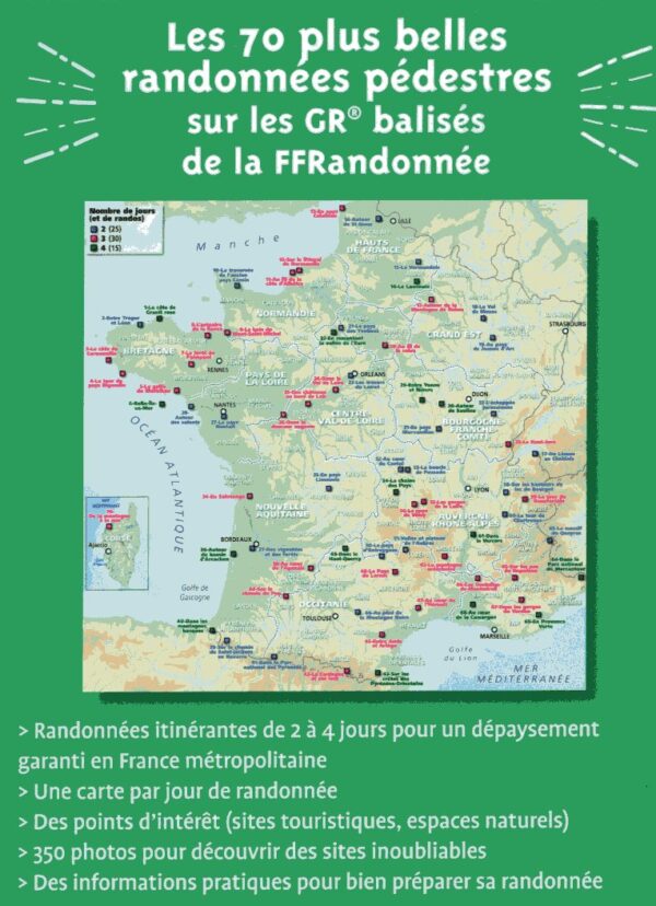 70 randonnées sur les GR de France 9782737385520  Ouest France   Meerdaagse wandelroutes, Wandelgidsen Frankrijk