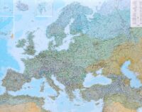 Europa Natuurkundig PLANO 1:4.500.000 geplastificeerd 9783259914267  Kümmerly & Frey   Wandkaarten Europa