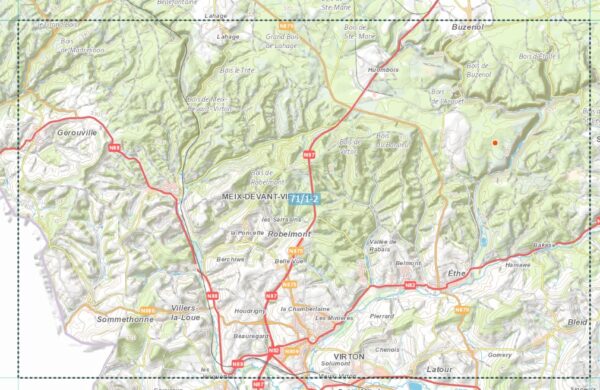 NGI-71/1-2  Virton | topografische wandelkaart 1:25.000 9789462353138  NGI Belgie 1:25.000  Wandelkaarten Wallonië (Ardennen)