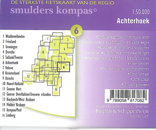 DSF-06 De Sterkste Fietskaart Achterhoek 1:50.000 9789463691932  Buijten & Schipperheijn DSF  Fietskaarten Gelderse IJssel en Achterhoek