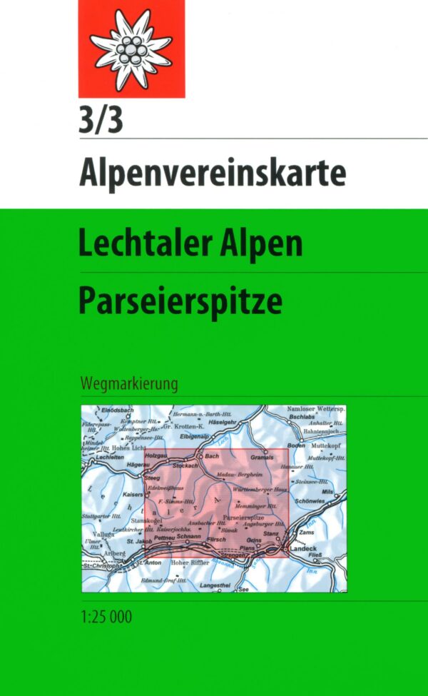 Alpenverein wandelkaart AV-03/3 Lechtaler Alpen Parseier Spitze 1:25.000 [2022] 9783948256210  AlpenVerein Alpenvereinskarten  Wandelkaarten Tirol