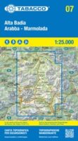 TAB-007  Alta Badia - Fanes - Sella / Peitlerkofel | Tabacco wandelkaart TAB-07 9788883151545  Tabacco Tabacco 1:25.000  Wandelkaarten Zuid-Tirol, Dolomieten