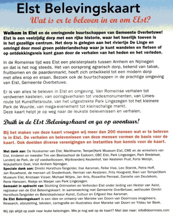 Elst Belevingskaart 9789083070230  Marieke van Doorn   Stadsplattegronden Nijmegen en het Rivierengebied
