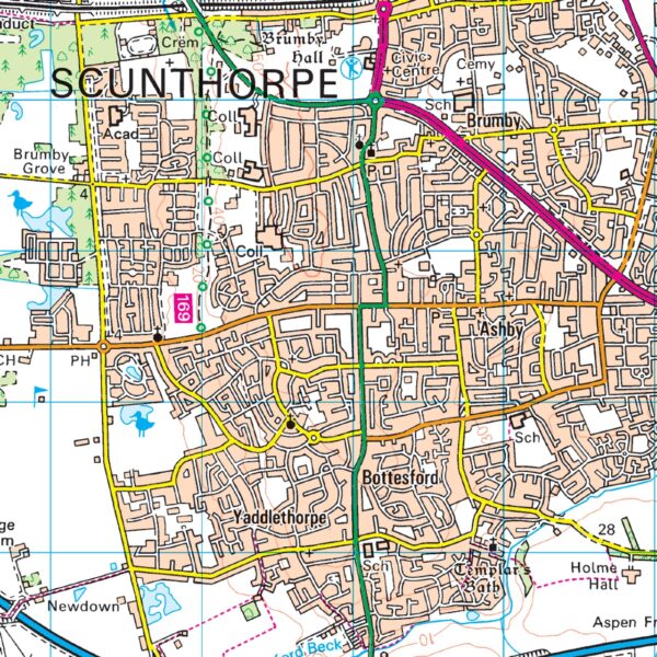 LR-112  Scunthorpe | topografische wandelkaart 9780319262108  Ordnance Survey Landranger Maps 1:50.000  Wandelkaarten Oost-Engeland