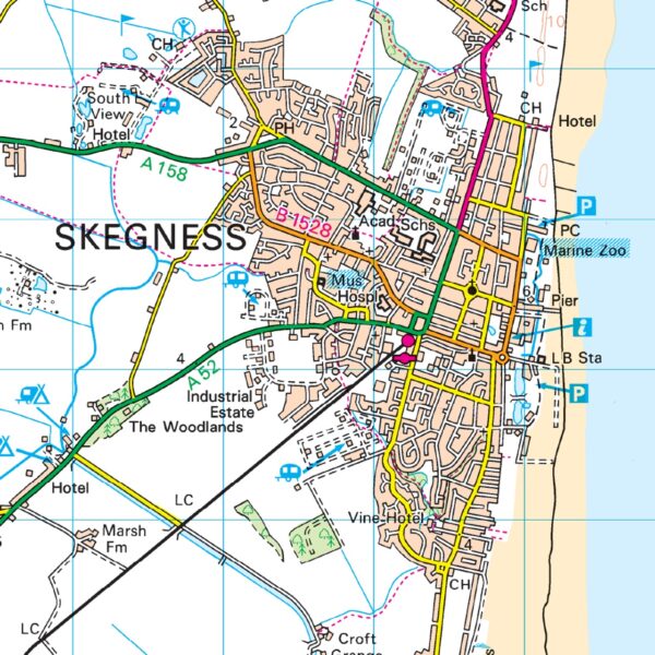 LR-122  Skegness | topografische wandelkaart 9780319262207  Ordnance Survey Landranger Maps 1:50.000  Wandelkaarten Oost-Engeland