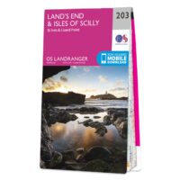 LR-203  Land's End, Isles of Scilly | topografische wandelkaart 9780319263952  Ordnance Survey Landranger Maps 1:50.000  Wandelkaarten West Country