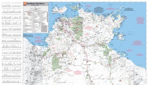 wegenkaart / overzichtskaart Northern Territory 1:1.680.000 9781925625684  Hema Maps   Landkaarten en wegenkaarten Australië