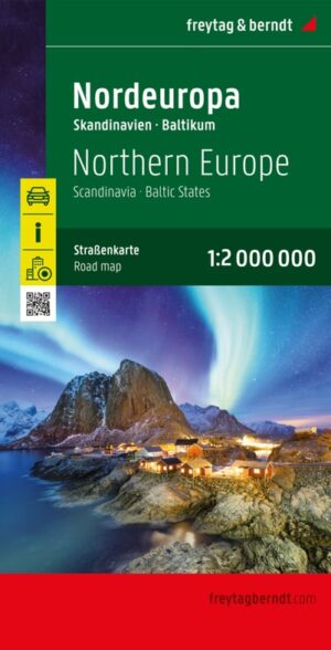 Skandinavien, Nordeuropa  | autokaart, wegenkaart 1:2.000.000 * 9783707907544  Freytag & Berndt   Landkaarten en wegenkaarten Scandinavië (& Noordpool)