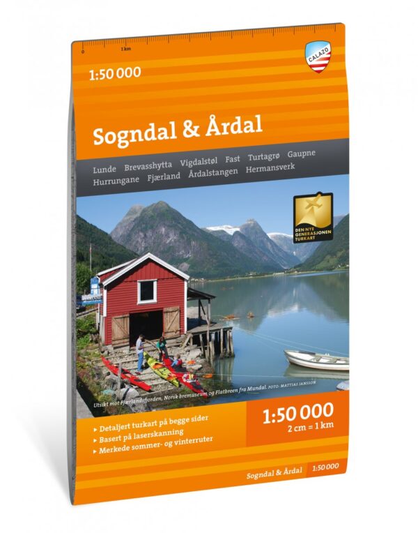 CAL-080  Sogndal & Årdal wandelkaart 1:50.000 9789189371712  Calazo Calazo Noorwegen midden  Wandelkaarten Midden-Noorwegen