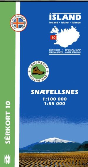 SK-10  Snæfellsnes1:100.000 / 1:55.000 9789979330417  Mal og Menning Sérkort  Wandelkaarten IJsland