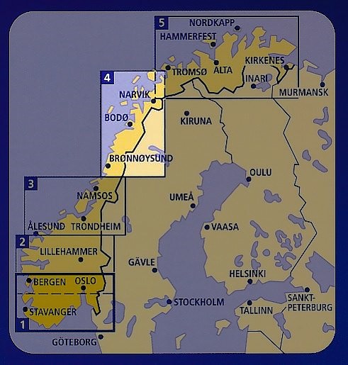 KFN-4  Midden-Noorwegen noord 1:400.000 9783259018248  Kümmerly & Frey Cappelens Kart  Landkaarten en wegenkaarten Lofoten en Vesterålen, Midden-Noorwegen
