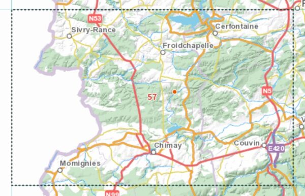 NGI-57  Chimay (topografische kaart 1:50.000) 9789462354593  NGI Belgie 1:50.000  Wandelkaarten Wallonië (Ardennen)