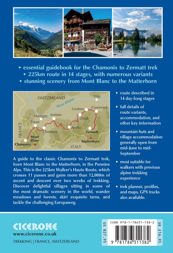 wandelgids Chamonix to Zermatt 9781786311382 Kev Reynolds Cicerone Press   Meerdaagse wandelroutes, Wandelgidsen Wallis