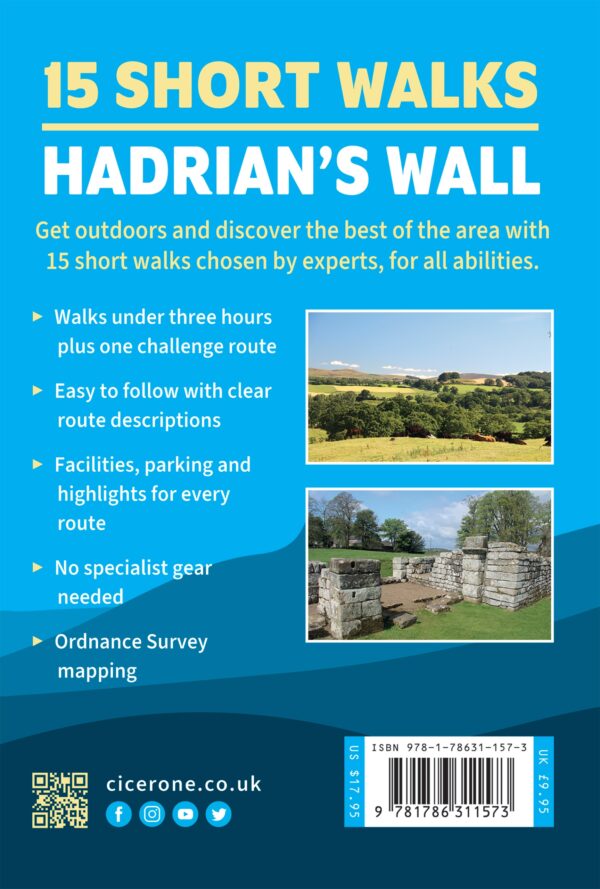 wandelgids Hadrian's Wall Path short walks 9781786311573  Cicerone Press   Wandelgidsen Noordoost-Engeland, Noordwest-Engeland