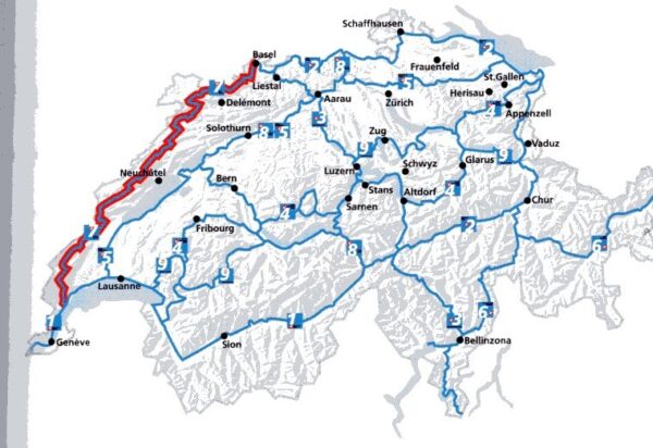 Veloland Schweiz Band 7  Jura-Route fietsgids 9783039220809  Werd Verlag Veloland Schweiz  Fietsgidsen, Meerdaagse fietsvakanties Jura, Genève, Vaud