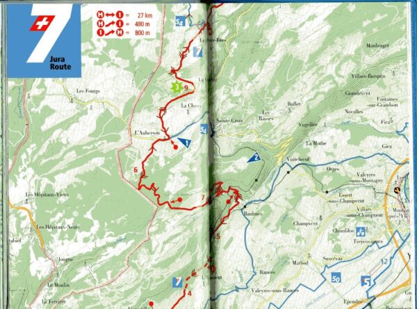 Veloland Schweiz Band 7  Jura-Route fietsgids 9783039220809  Werd Verlag Veloland Schweiz  Fietsgidsen, Meerdaagse fietsvakanties Jura, Genève, Vaud