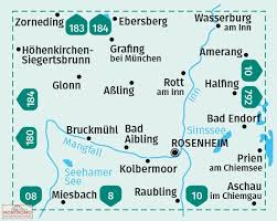 Kompass wandelkaart KP-181 Rosenheim/Bad Aibling 9783991214410  Kompass Wandelkaarten Kompass Oberbayern  Wandelkaarten Beierse Alpen, München en omgeving