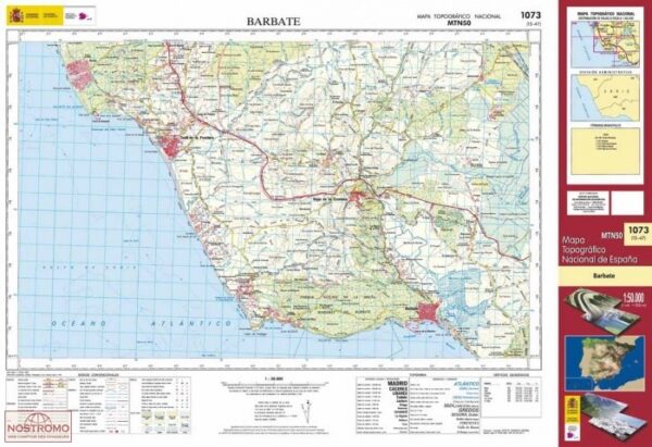 Hoja-1073 Barbate topografische wandelkaart 1:50.000 9788498109405  CNIG Spanje 1:50.000  Wandelkaarten Cádiz, Costa de la Luz, Huelva