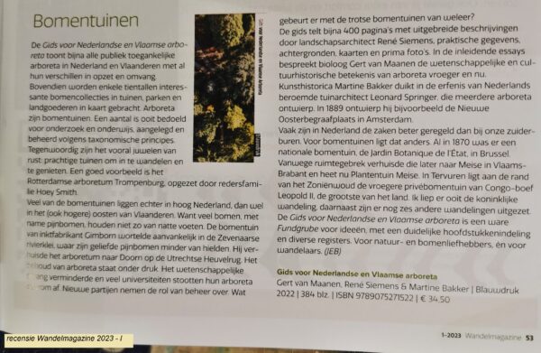 Gids voor Nederlandse en Vlaamse arboreta 9789075271522 G. van Maanen et.al. Blauwdruk   Natuurgidsen Benelux