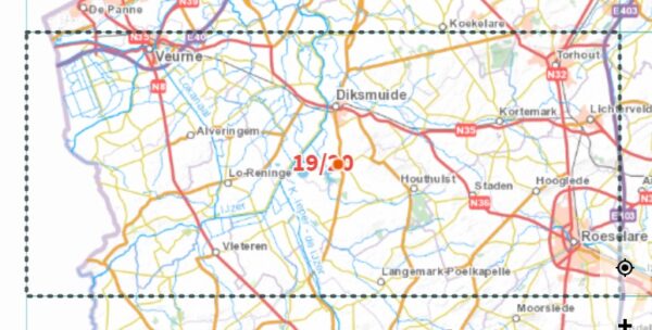NGI-19-20  Veurne-Roeselare (topografische kaart 1:50.000) 9789462351943  NGI Belgie 1:50.000  Wandelkaarten Gent, Brugge & westelijk Vlaanderen