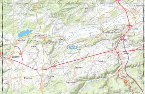 NGI-57/7-8  Chimay-Couvin | topografische wandelkaart 1:25.000 9789462354401  NGI Belgie 1:25.000  Wandelkaarten Wallonië (Ardennen)