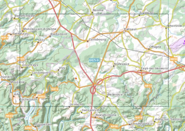 NGI-64/5-6  Vivy - Paliseul | topografische wandelkaart 1:25.000 9789462354500  Nationaal Geografisch Instituut NGI Wallonië 1:25.000  Wandelkaarten Wallonië (Ardennen)