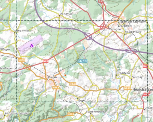 NGI-64/7-8  Bertrix - Recogne | topografische wandelkaart 1:25.000 9789462354517  NGI Belgie 1:25.000  Wandelkaarten Wallonië (Ardennen)