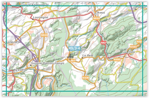 NGI-49/3-4  Aywaille-Spa | topografische wandelkaart 1:25.000 9789462354890  Nationaal Geografisch Instituut NGI Wallonië 1:25.000  Wandelkaarten Wallonië (Ardennen)