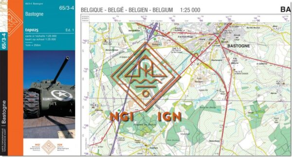 NGI-65/3-4  Bastogne/Wardin | topografische wandelkaart 1:25.000 9789462355064  NGI Belgie 1:25.000  Wandelkaarten Wallonië (Ardennen)