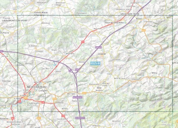 NGI-65/5-6  Neufchateau - Juseret | topografische wandelkaart 1:25.000 9789462355071  Nationaal Geografisch Instituut NGI Wallonië 1:25.000  Wandelkaarten Wallonië (Ardennen)