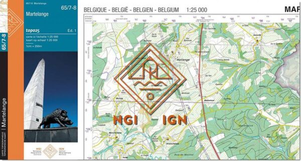 NGI-65/7-8 Martelange | topografische wandelkaart 1:25.000 9789462355088  Nationaal Geografisch Instituut NGI Wallonië 1:25.000  Wandelkaarten Wallonië (Ardennen)