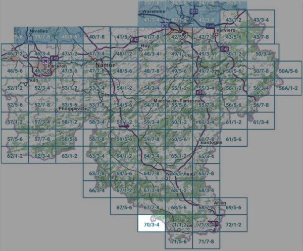NGI-70/3-4  Orval | topografische wandelkaart 1:25.000 9789462355606  Nationaal Geografisch Instituut NGI Wallonië 1:25.000  Wandelkaarten Wallonië (Ardennen)