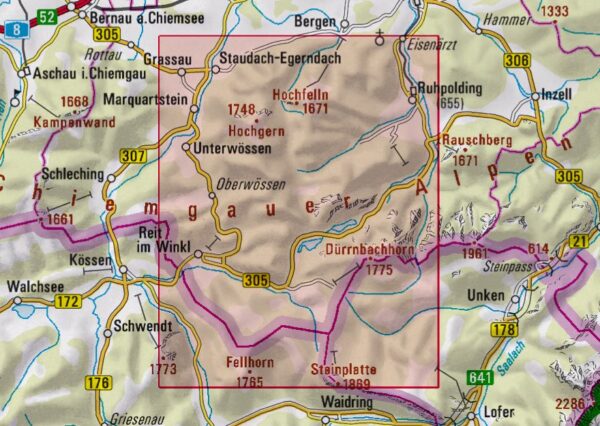 Alpenverein wandelkaart BY-18 Chiemgau, Mitte 1:25.000 9783937530987  Deutscher AlpenVerein Alpenvereinskarten  Wandelkaarten Beierse Alpen