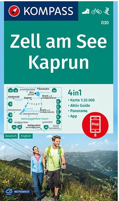 Kompass wandelkaart KP-030  Zell am See, Kaprun 9783991217794  Kompass Wandelkaarten Kompass Oostenrijk  Wandelkaarten Salzburger Land & Stiermarken