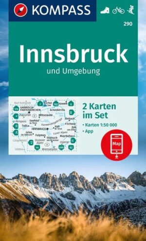 Kompass wandelkaart KP-290  Innsbruck und Umgebung 9783991217879  Kompass Wandelkaarten Kompass Oostenrijk  Wandelkaarten Tirol