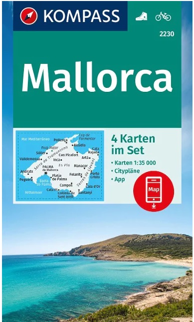 Kompass wandelkaart KP-2230 Mallorca 1:35,000 9783991218043  Kompass Wandelkaarten   Wandelkaarten Mallorca