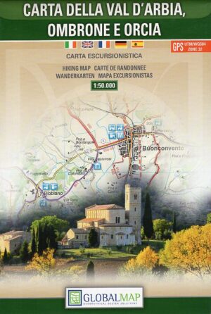 wandelkaart Val d’Arbia, Ombrone e Orcia 1:50.000 9788879144735  Global Map   Wandelkaarten Toscane, Florence