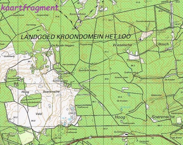 33A Hoog Soeren topografische wandelkaart 1:25.000 TK25.33A  Kadaster / Geo-Informatie Top. kaarten Gelderland  Wandelkaarten Arnhem en de Veluwe
