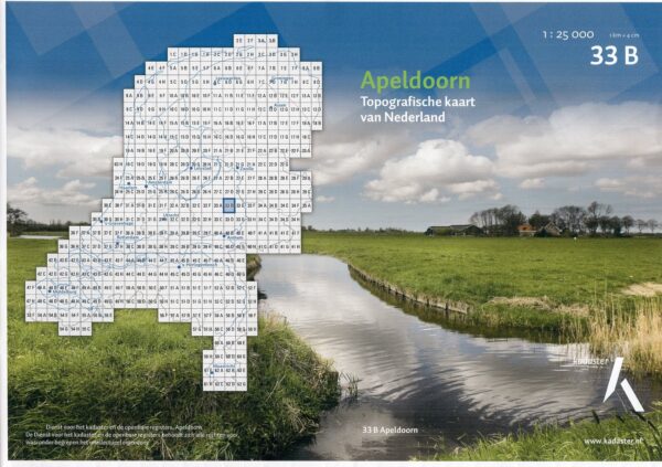 33B Apeldoorn topografische wandelkaart 1:25.000 TK25.33B  Kadaster / Geo-Informatie Top. kaarten Gelderland  Wandelkaarten Arnhem en de Veluwe