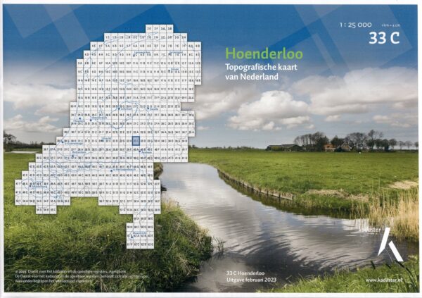 33C Hoenderloo topografische wandelkaart 1:25.000 TK25.33C  Kadaster / Geo-Informatie Top. kaarten Gelderland  Wandelkaarten Arnhem en de Veluwe