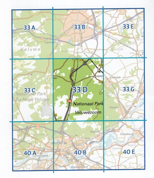 33D  Loenen topografische wandelkaart 1:25.000 TK25.33D  Kadaster / Geo-Informatie Top. kaarten Gelderland  Wandelkaarten Arnhem en de Veluwe