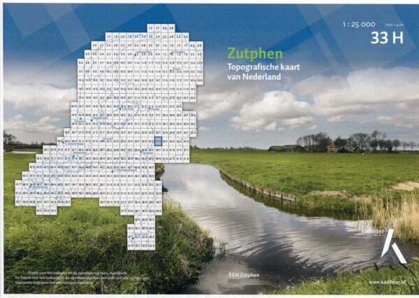 33H Zutphen topografische wandelkaart 1:25.000 TK25.33H  Kadaster / Geo-Informatie Top. kaarten Gelderland  Wandelkaarten Gelderse IJssel en Achterhoek