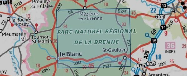 wandelkaart 2026-SB Saint-Gaultier / Rosnay 1:25.000 9782758553830  IGN IGN 25 Loire & Centre  Wandelkaarten Loire & Centre