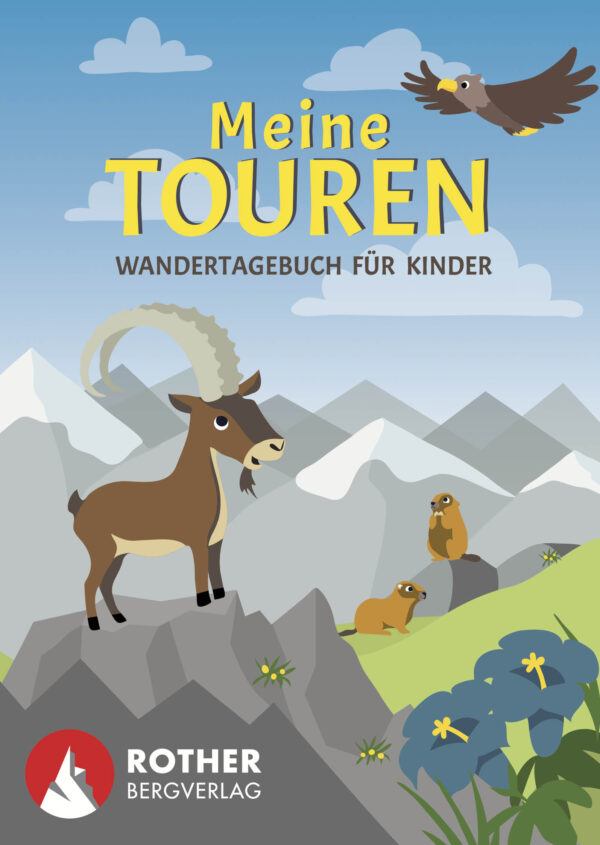 Meine Touren - Wandertagebuch für Kinder 9783763380794  Bergverlag Rother   Kinderboeken, Wandelgidsen Zwitserland en Oostenrijk (en Alpen als geheel)