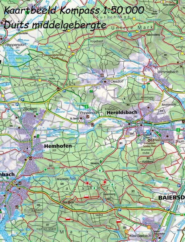 Kompass wandelkaart KP-847 Westerwald, Siegen  1:50.000 9783991218876  Kompass Wandelkaarten Kompass Rheinland-Pfalz  Wandelkaarten Mittelrhein, Lahn, Westerwald